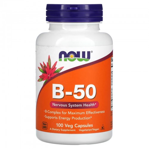 NOW Foods, B-50, 100 растительных капсул NOW Foods, B-50, 100 растительных капсул